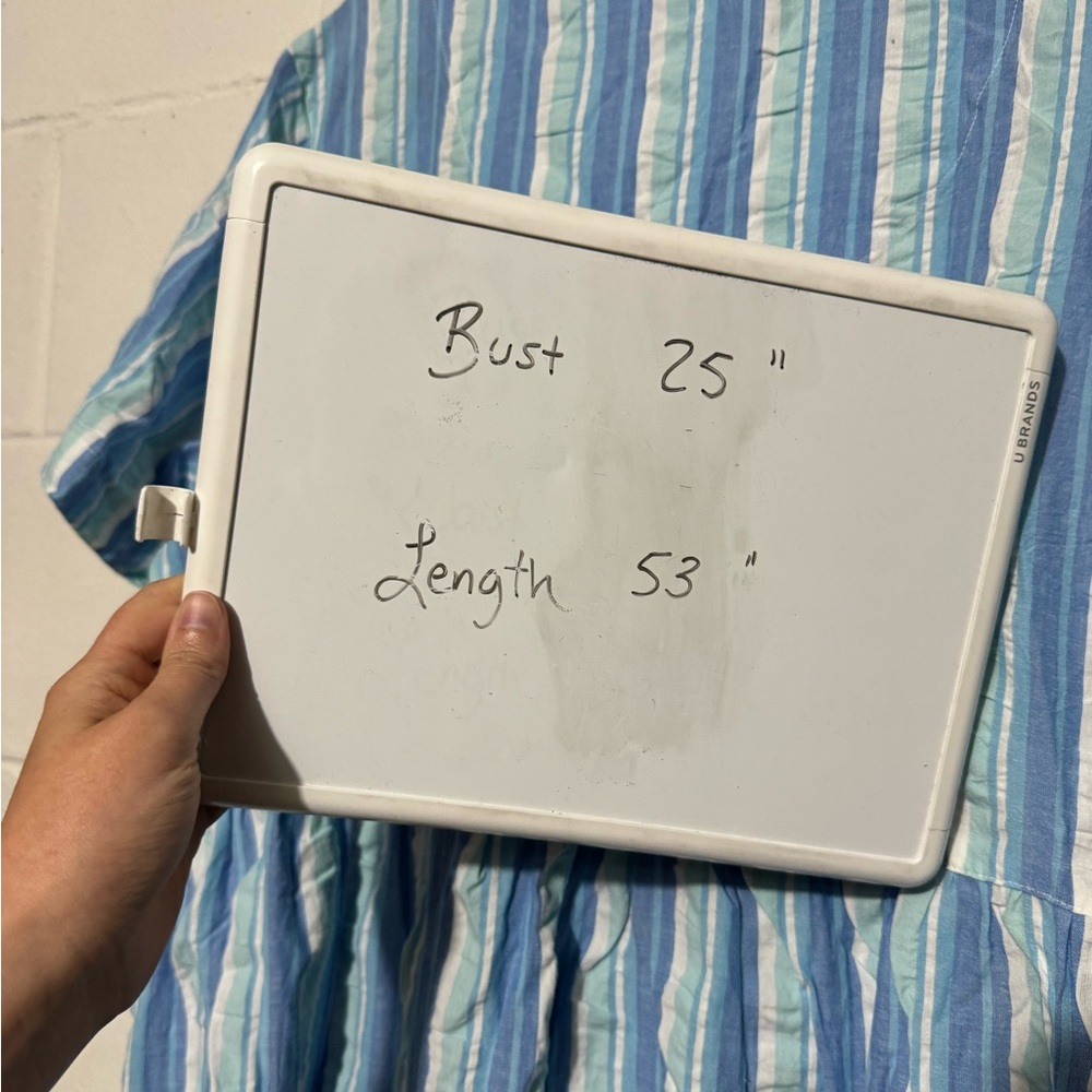 Only Necessities Blue Striped 100% Cotton Long Modest Shirt Dress Nursing Large - Picture 6 of 6